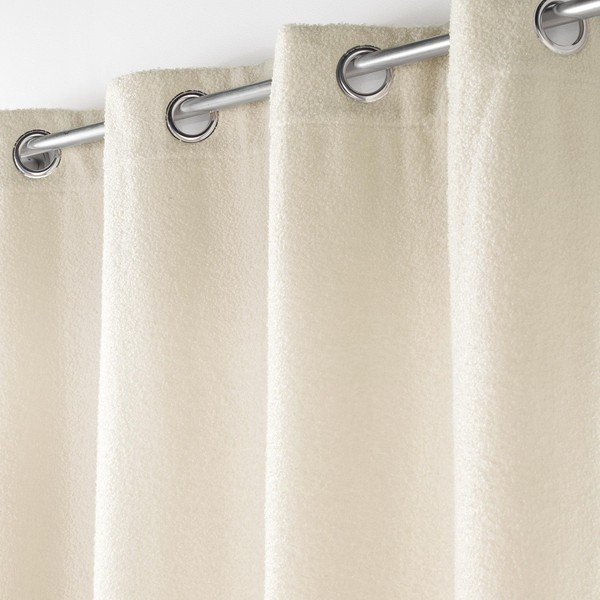 Draperie crem din material bouclé 140x240 cm Wooly – douceur d'intérieur-image-1
