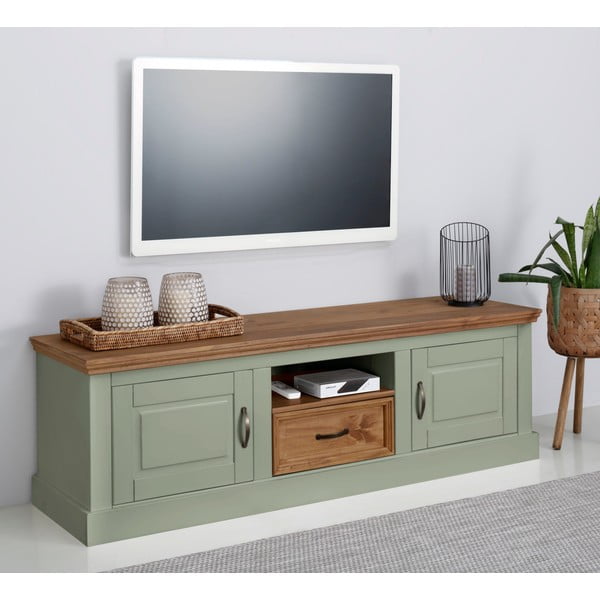 Comodă TV verde-deschis din lemn de pin 160x50 cm Selma – Støraa-image-1