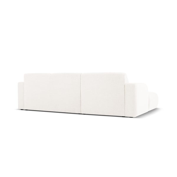 Colțar alb cu tapițerie din stofă bouclé (colț stânga) Molino – Micadoni Home-image-3