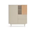 Comodă bej-natural înaltă cu aspect de lemn de stejar 100x120 cm Otto – Teulat