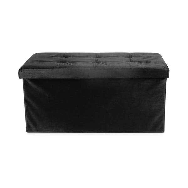 Taburet negru cu tapițerie din catifea – Compactor