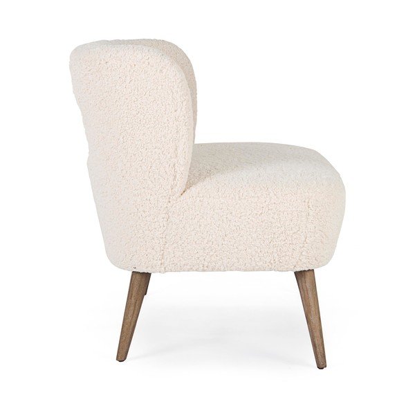 Canapea crem cu tapițerie din blană artificială 115 cm Cortina – Bizzotto-image-3