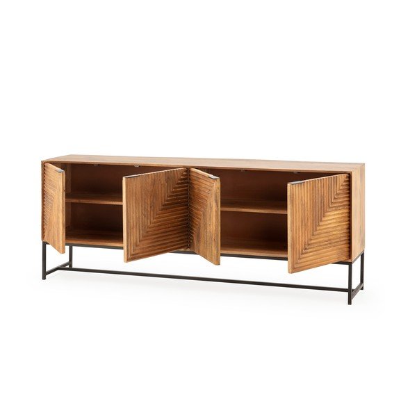 Comodă în culoare naturală din lemn de mango 210x80x40 cm Nereida – MOME-image-4
