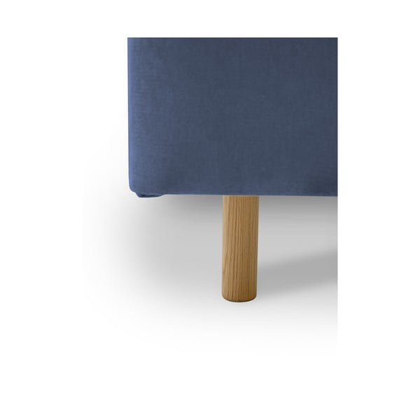 Pat matrimonial albastru tapițat cu somieră 180x200 cm Zee – Scandic-image-4