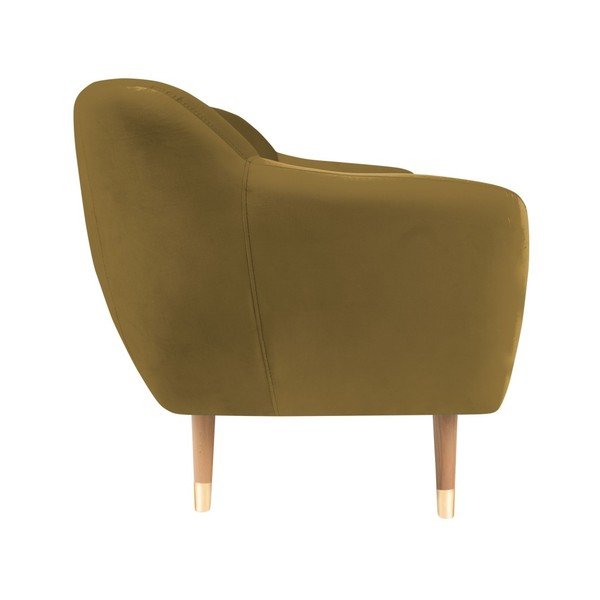 Canapea cu tapițerie din catifea Mazzini Sofas Benito, auriu, 158 cm-image-3