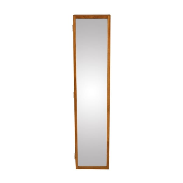 Oglindă de perete cu o cutie din lemn masiv de stejar pentru chei Canett Uno, 20 x 90 cm