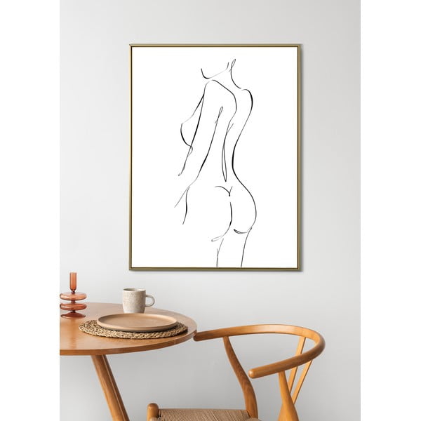 Poster WOOOD Female, 45,4 x 65,4 cm, alb - negru-image-1
