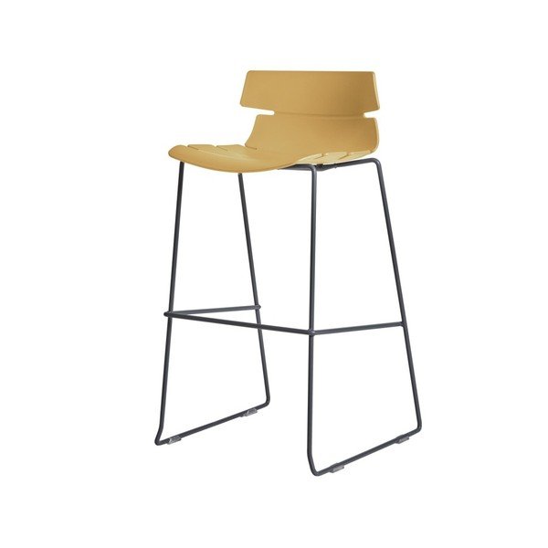 Set 4 scaune bar Marckeric Doris, galben-image-1