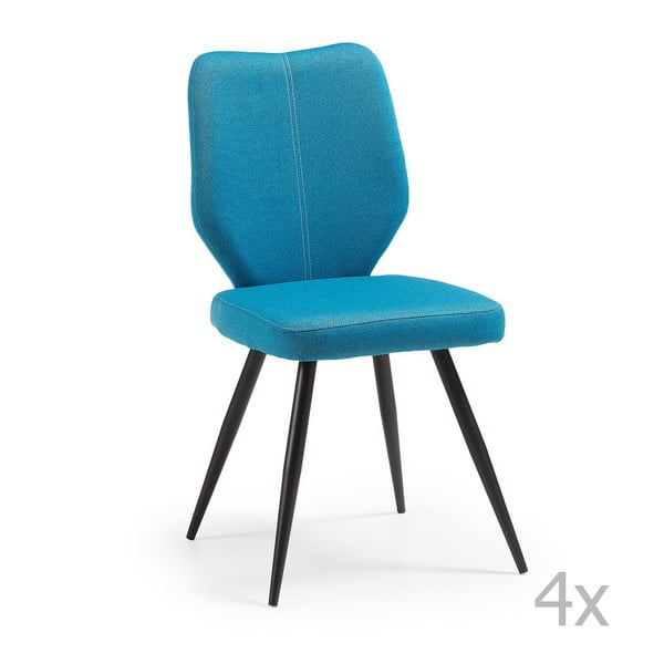 Set 4 scaune La Forma Tina, albastru 