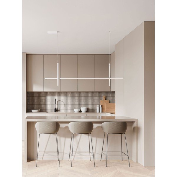 Lustră alb mat LED din aluminiu cu abajur din sticlă acrilică Looma – Nova Luce-image-1