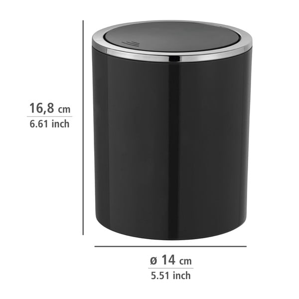 Coș de gunoi Wenko Inca, 2 l, negru-image-3