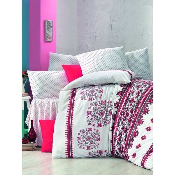 Lenjerie de pat cu husă de saltea Mira, 160 x 220 cm, roz