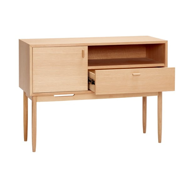 Comodă în culoare naturală înaltă cu aspect de lemn de stejar 100x75 cm Cube – Hübsch-image-2