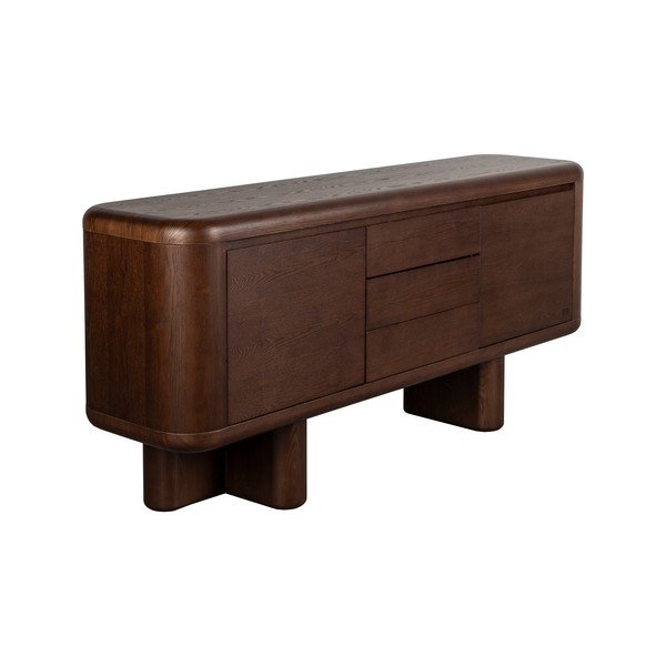 Comodă în culoare naturală închisă cu aspect de lemn de frasin 160x72x40 cm Herman – Dutchbone-image-3