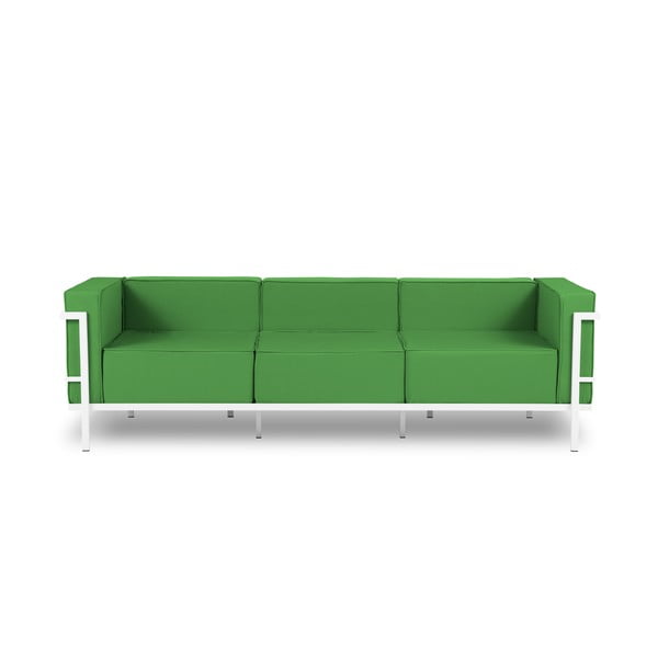 Canapea cu 3 locuri adecvată pentru exterior Calme Jardin Cannes, alb - verde