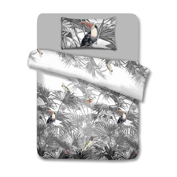 Lenjerie de pat din bumbac AmeliaHome Toucan, 135 x 200 cm