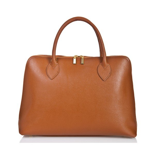 Geantă din piele Massimo Castelli Liana, maro cognac