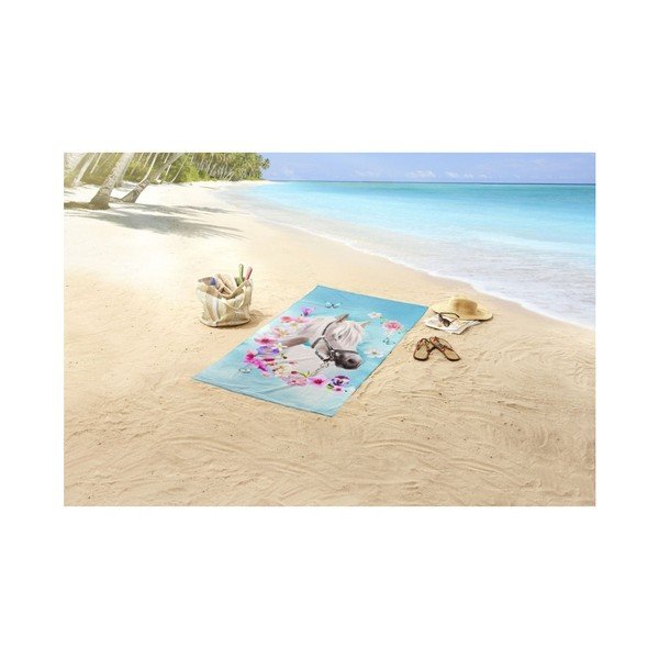 Prosop de plajă cu imprimeu Good Morning My Beauty, 150 x 75 cm-image-1