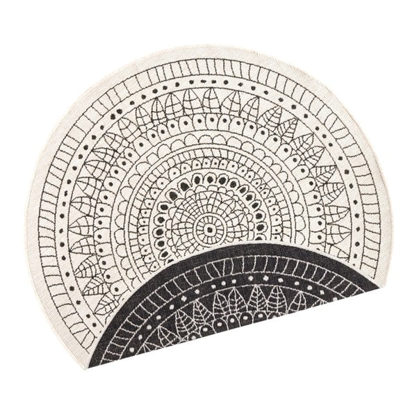 Covor adecvat pentru exterior NORTHRUGS Porto, Ø 200 cm, negru - crem