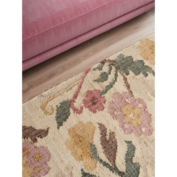 Covor tip traversă crem țesut manual din iută 80x200 cm Roya Violette – Elle Decoration-image-4