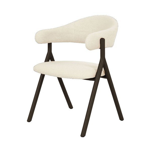 Scaun de living negru/crem cu cotiere tapițat Frances – Unique Furniture
