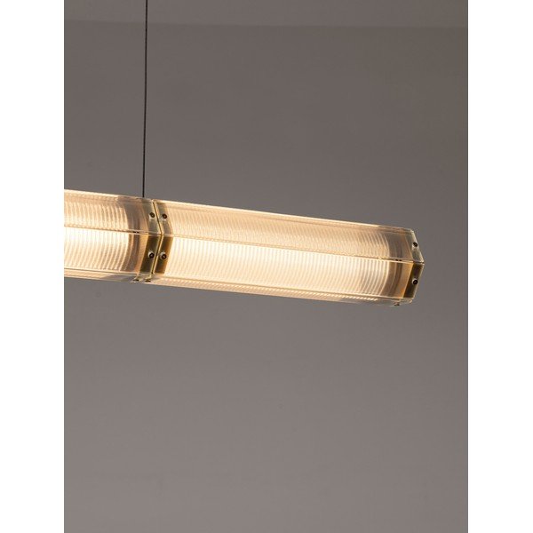 Lustră alămie LED cu intensitate reglabilă din oțel cu abajur din sticlă Essenzo – Nova Luce-image-4