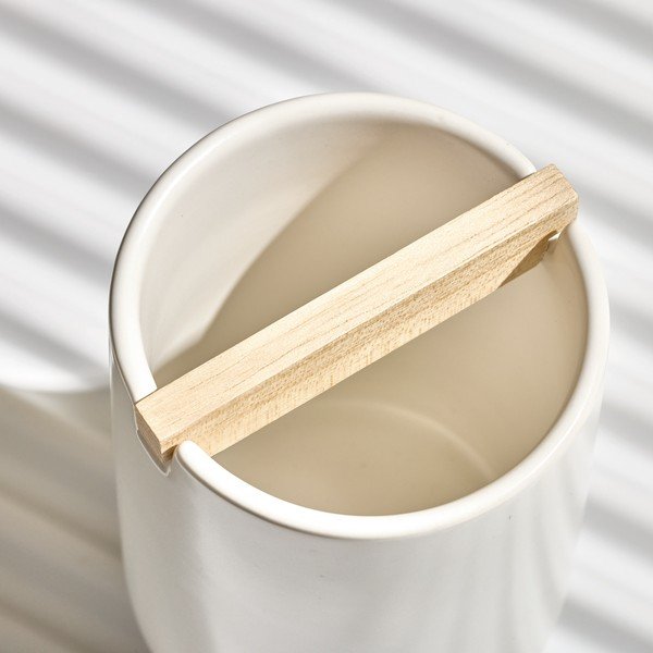 Recipient din ceramică pentru periuța de dinți iDesign Eco Vanity, alb-image-1