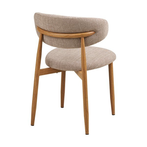 Scaun de dining bej/în culoare naturală tapițat Levanto – House Nordic-image-4