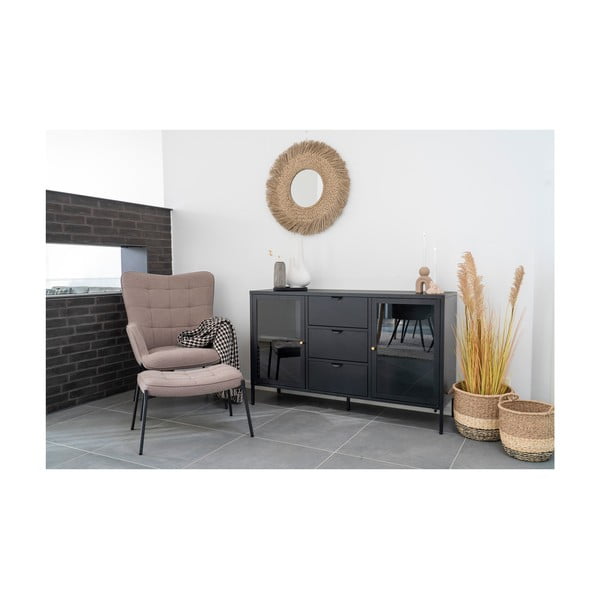 Comodă neagră din metal 140x85 cm Dalby – House Nordic-image-1