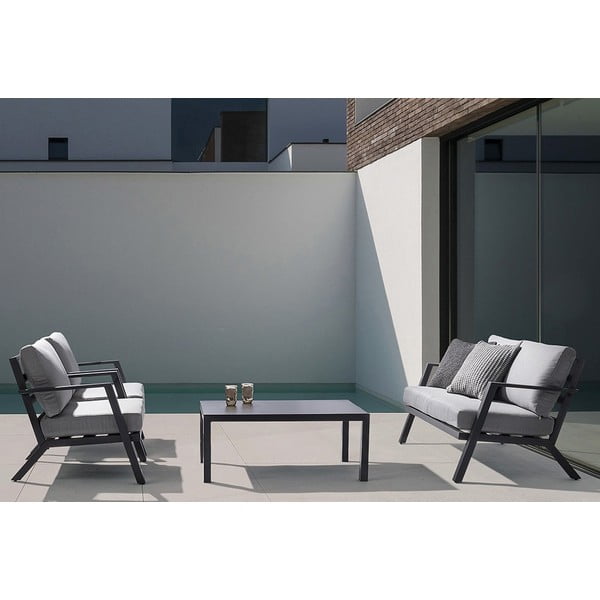 Set mobilier de grădină gri din aluminiu pentru 4 persoane Harley   – Bizzotto-image-2