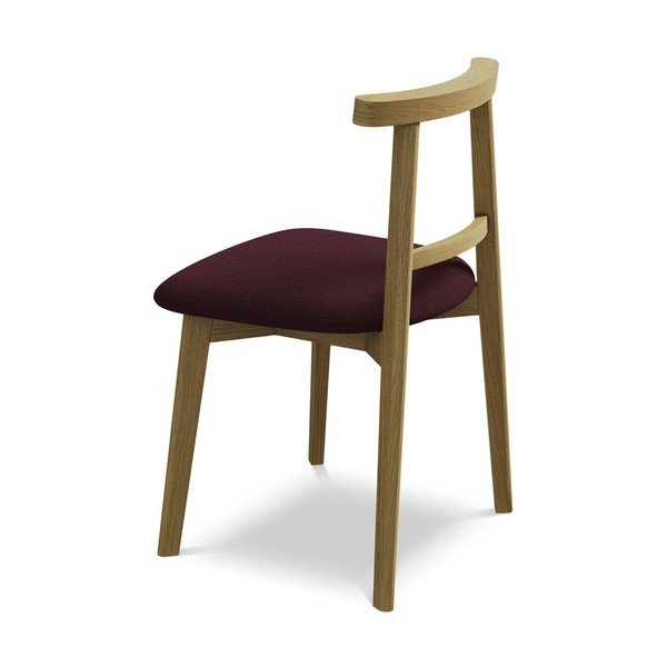 Scaun de dining burgundy din lemn masiv Ohelo – Makamii-image-3