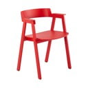 Scaun de dining roșu cu cotiere din lemn de stejar Flip – Gazzda