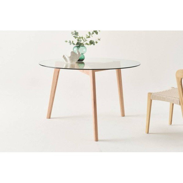 Masă de dining rotundă din lemn de stejar ø 120 cm Malevik – Jotex-image-2