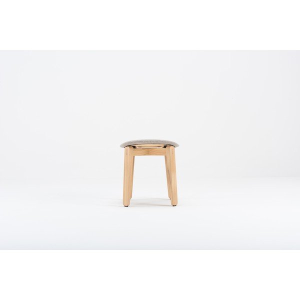 Taburet din lemn de stejar Gazzda Nora, gri-image-2