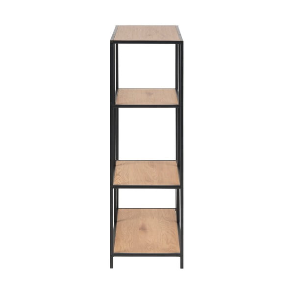 Bibliotecă neagră/cu aspect de lemn de stejar 77x114 cm Seaford – Actona-image-3