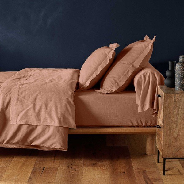 Cearceaf somon din bumbac cu elastic 160x200 cm Lina – douceur d'intérieur-image-1
