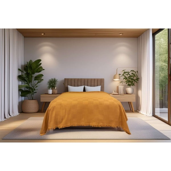 Cuvertură arămie din bumbac 140x200 cm Russel – Mijolnir-image-1