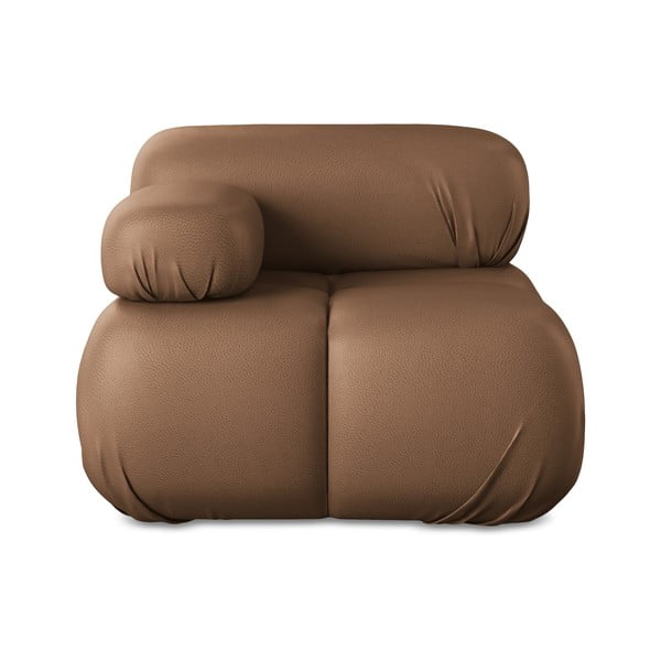 Modul pentru canapea modulară maro cu tapițerie din imitație de piele (cu colț pe partea stângă) Lokua – Makamii