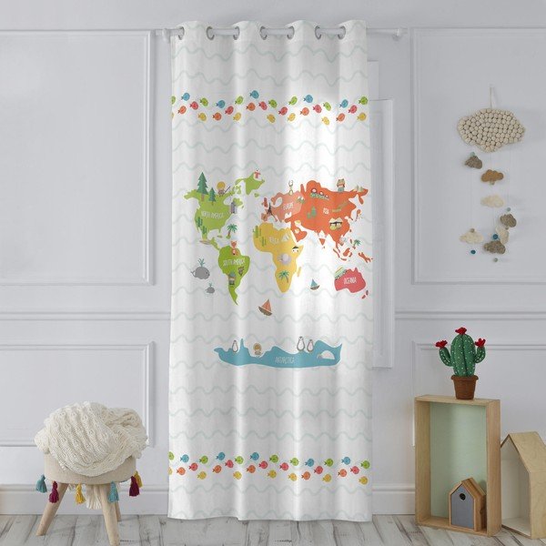 Draperie pentru copii 265x140 cm World map – Mr. Fox-image-1