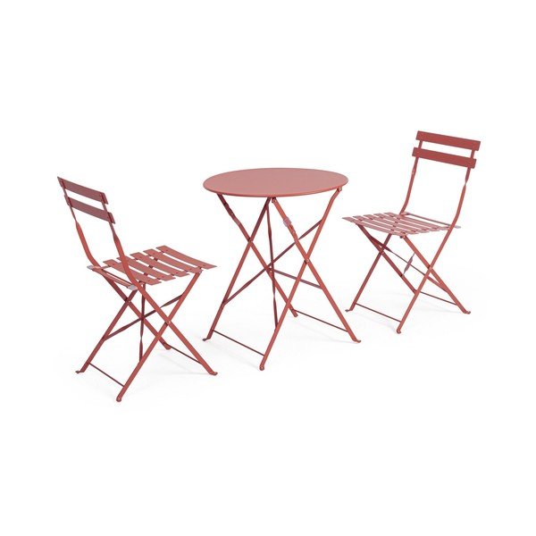 Set de dining pentru grădină teracotă din oțel pentru 2 persoane Austin – Bizzotto-image-2