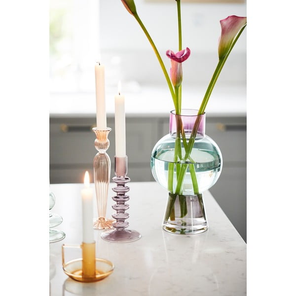 Sfeșnic din sticlă Bahne & CO, roz-image-3