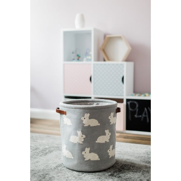 Coș din bumbac Kindsgut Bunny, gri-image-1