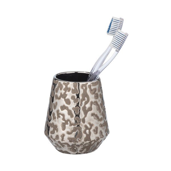 Suport pentru periuța de dinți argintiu din ceramică Burgos – Wenko-image-2