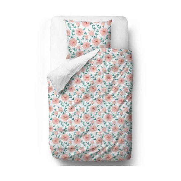 Lenjerie de pat din bumbac satinat Butter Kings Soft Roses, 200 x 200 cm.
