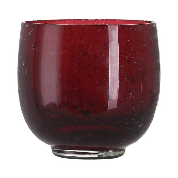 Sfeșnic din sticlă A Simple Mess, ⌀ 10 cm, roșu