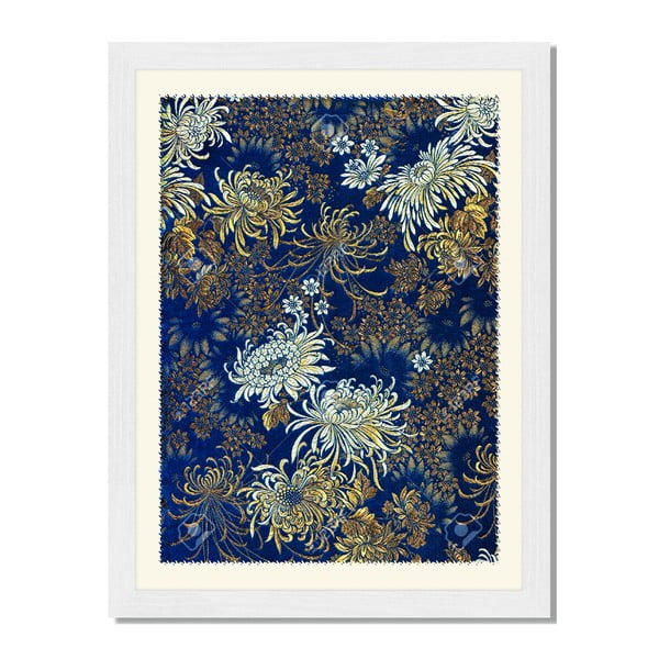 Tablou înrămat Liv Corday Asian Blue & Gold, 30 x 40 cm