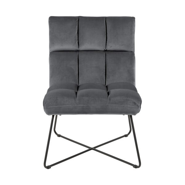 Fotoliu gri cu tapițerie din catifea Alba – Actona-image-2