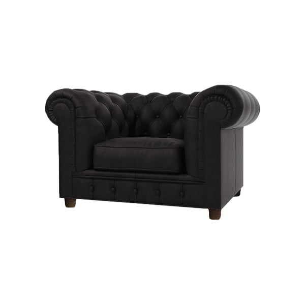 Fotoliu negru cu tapițerie din catifea Cambridge – Ropez