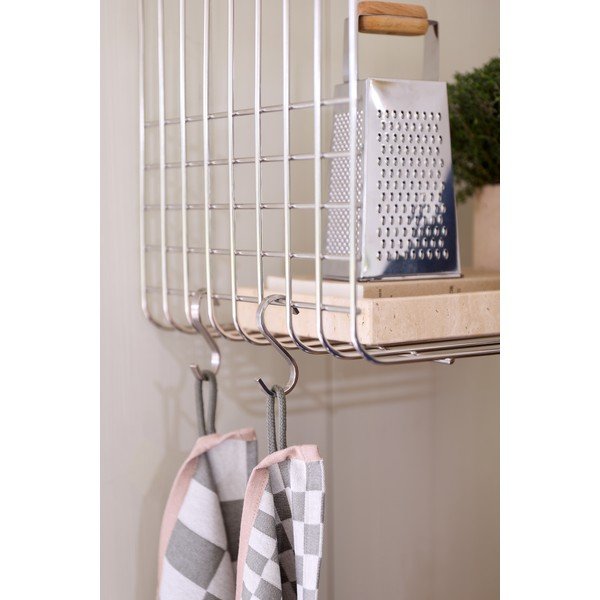 Raft argintiu lucios etajat din metal 38 cm Wire – Mette Ditmer Denmark-image-2