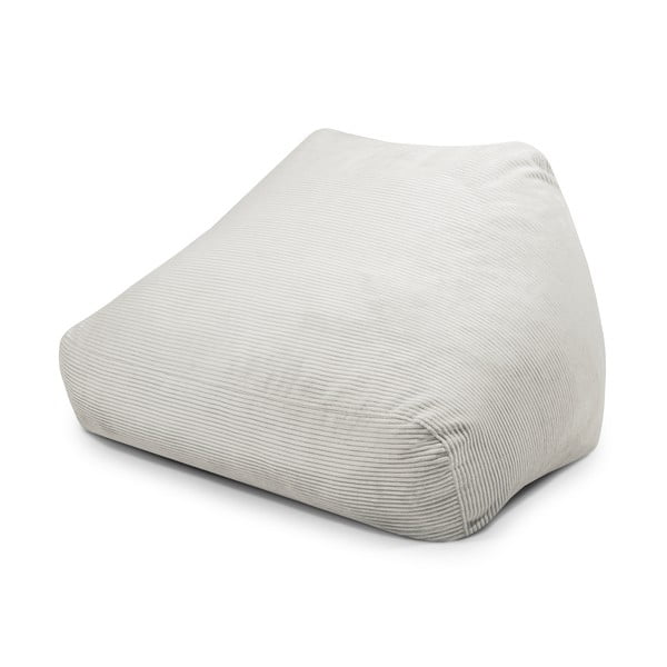 Fotoliu bean bag crem cu tapițerie din catifea reiată Sofa Snug – SLOWDOWN